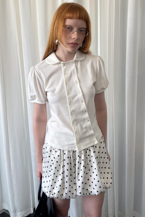 Lantern Sleeve Polo Tee