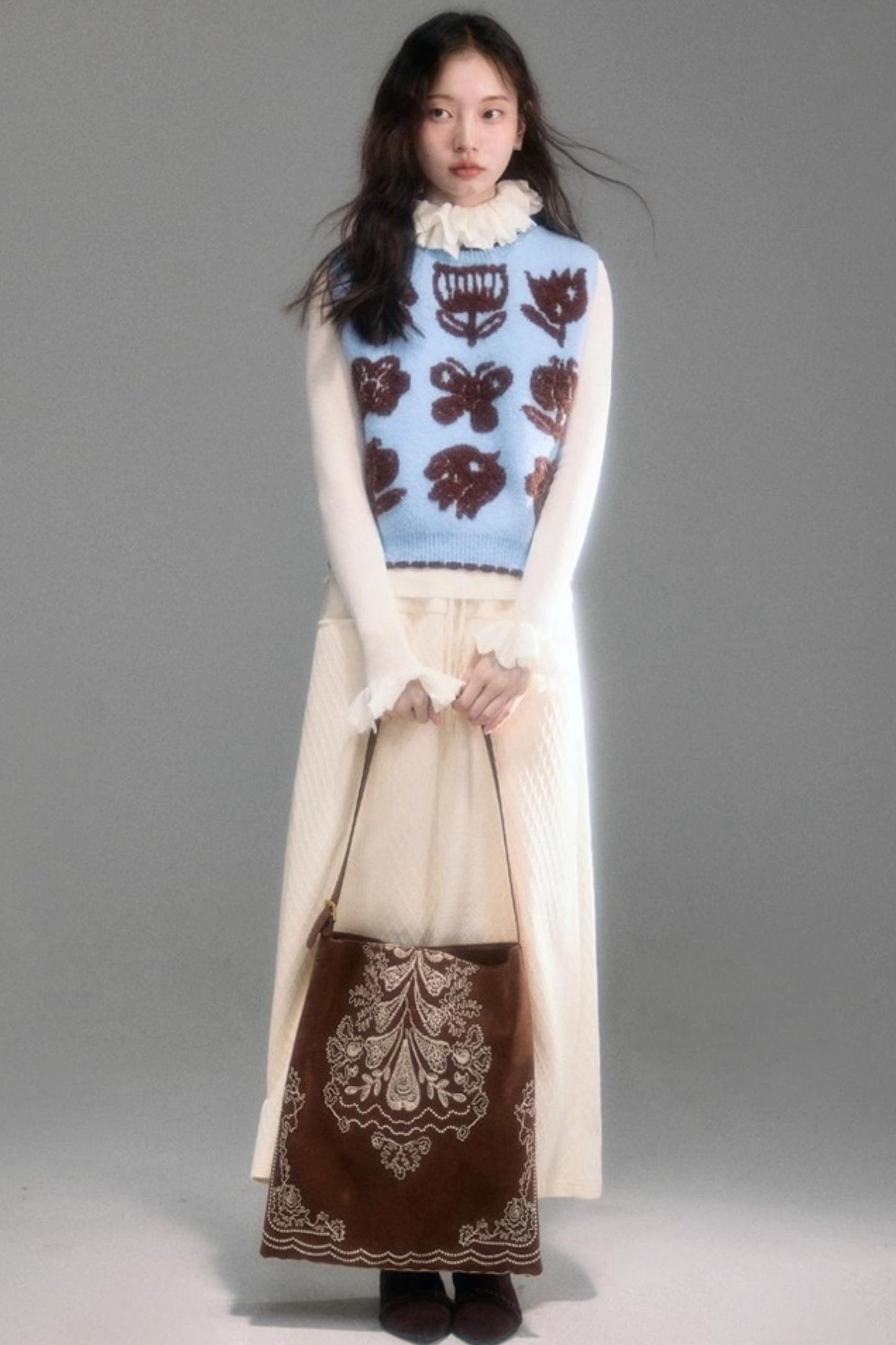 Velvet Jacquard Cardigan Set-Up