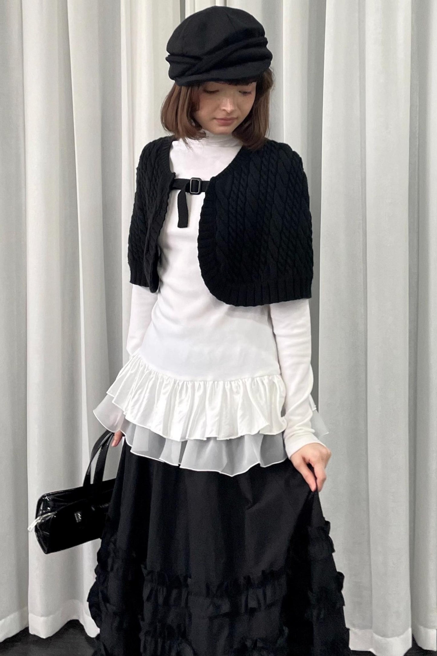 Knit Black Sweater Shawl