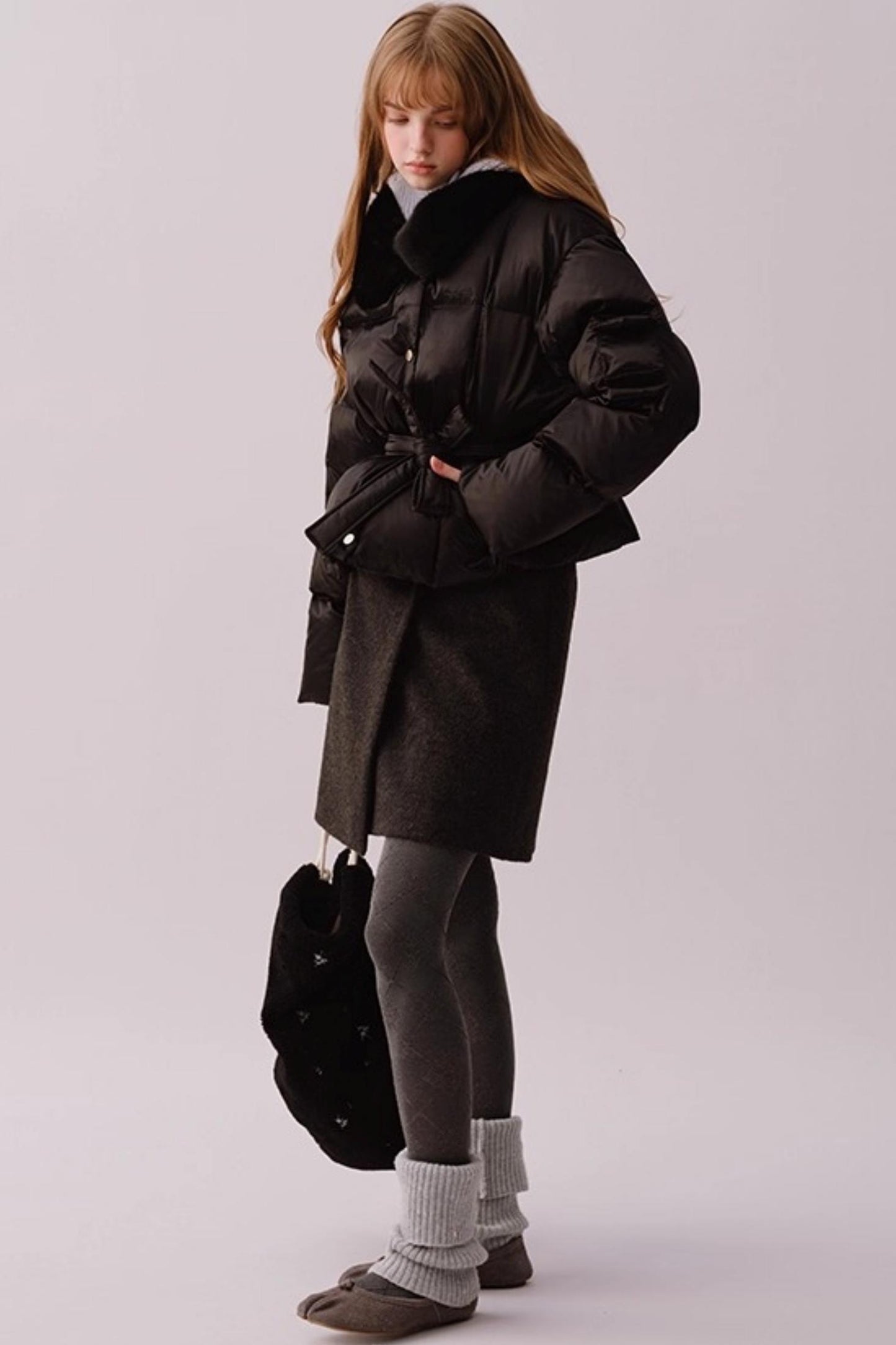 Heavy Wool Diagonal Skirt