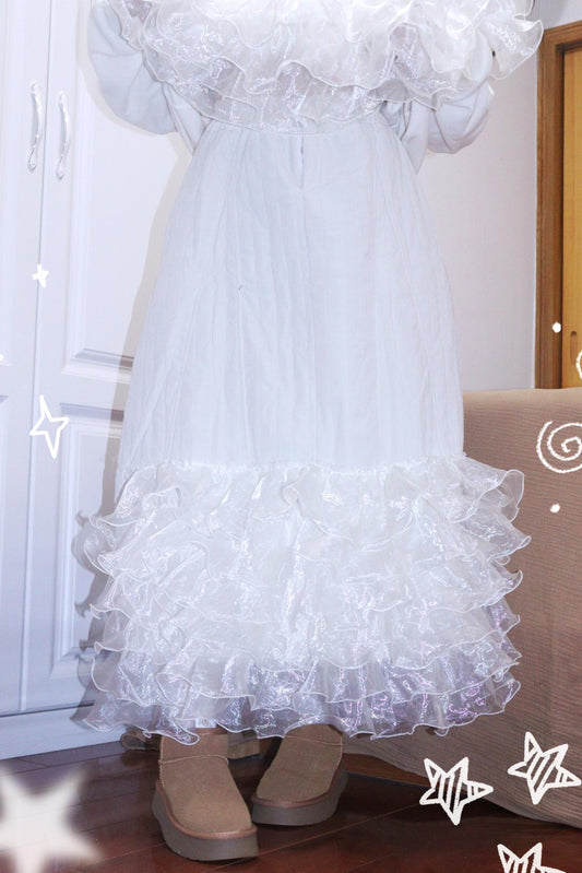 Corduroy Quilted Lace Skirt