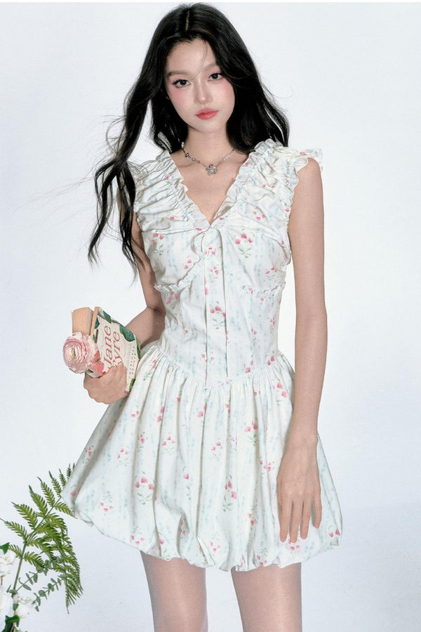 Blue Floral Resort Dress