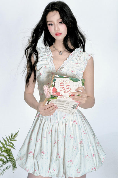 Blue Floral Resort Dress