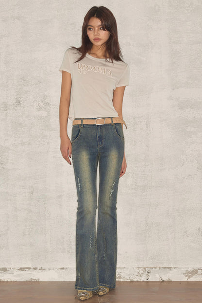 Retro Chic Distressed Skinny Jeans