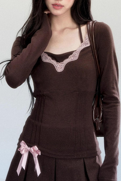 Lace Halterneck Base Layer Top