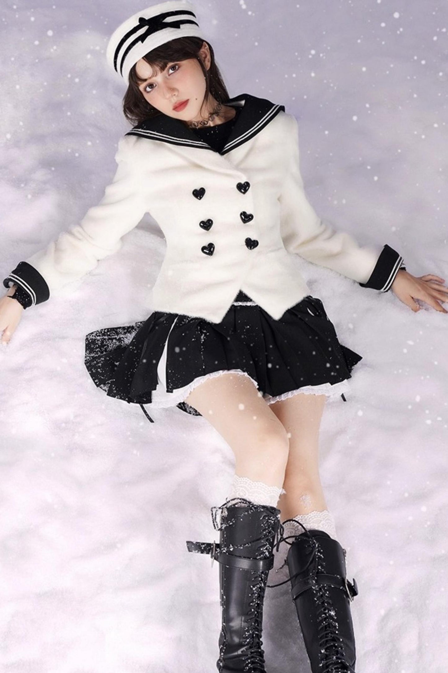 Golden Mink Sailor Collar Jacket