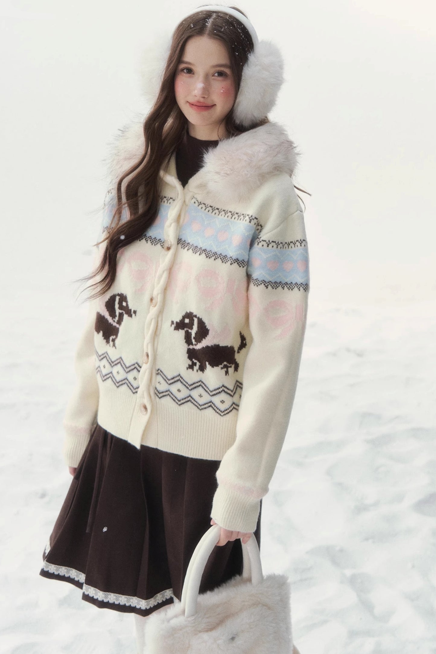 Retro Fair Isle Dachshund Sweater Jacket