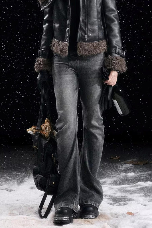 Versatile Vintage Leather Pleated Pants