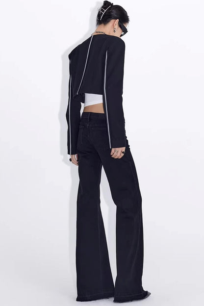 Black Rivet Flared Jeans