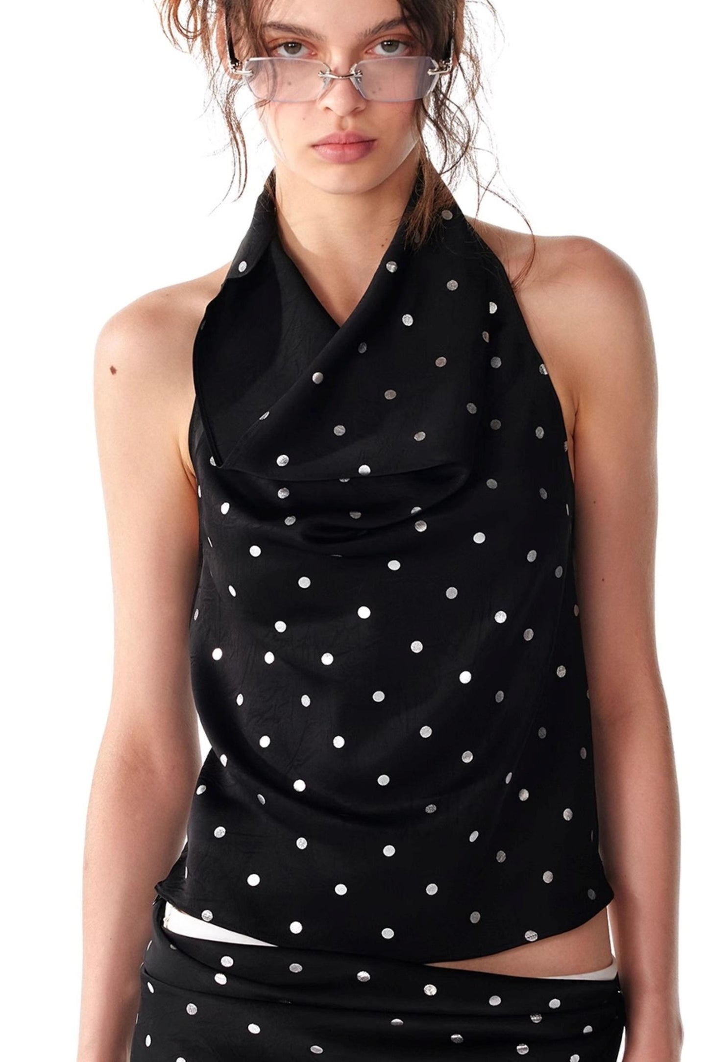 Silver Sleeveless Top