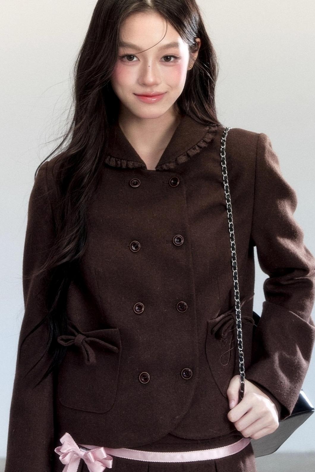 Warm Butterfly Pleated Skirt Set-Up