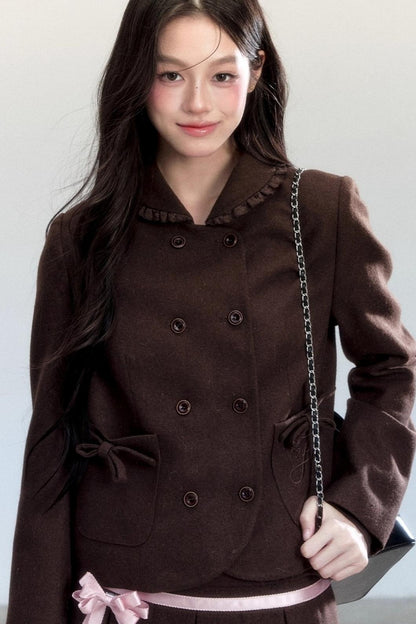 Warm Butterfly Pleated Skirt Set-Up