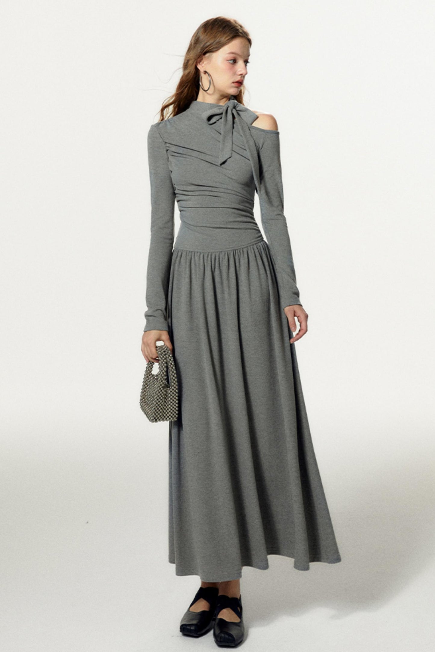 Elegant A-Line Long Sleeve Dress