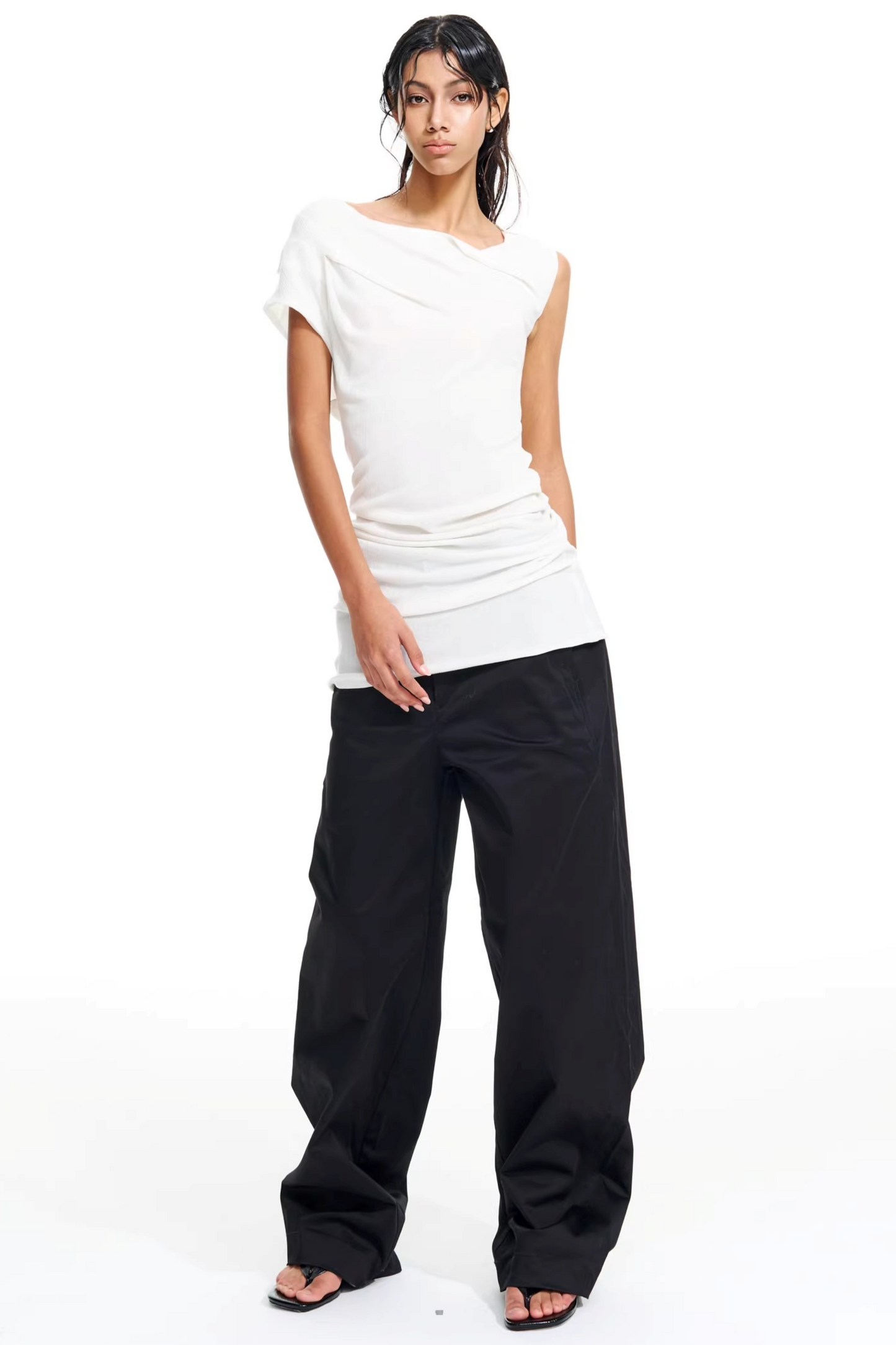 Tencel-Wolle Asymmetrisches Kleid