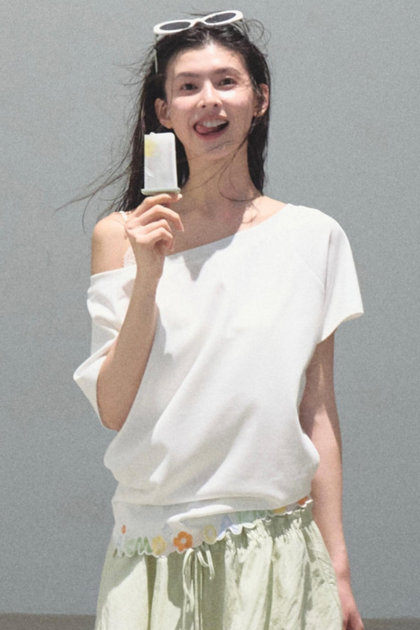 Pine and Cypress Embroidered Loose T-Shirt