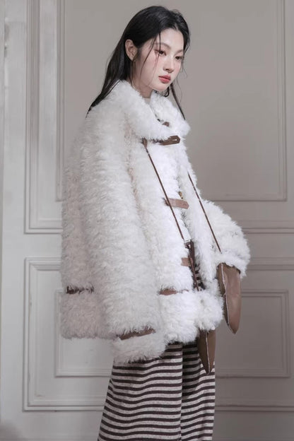 Velvet Curly Fur Coat Set