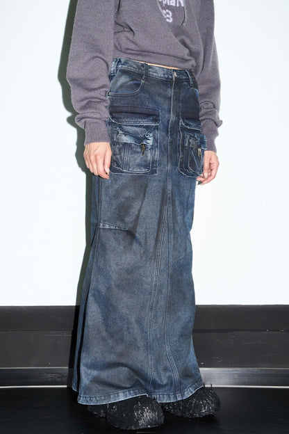 Aged Slim Fishtail Skirt