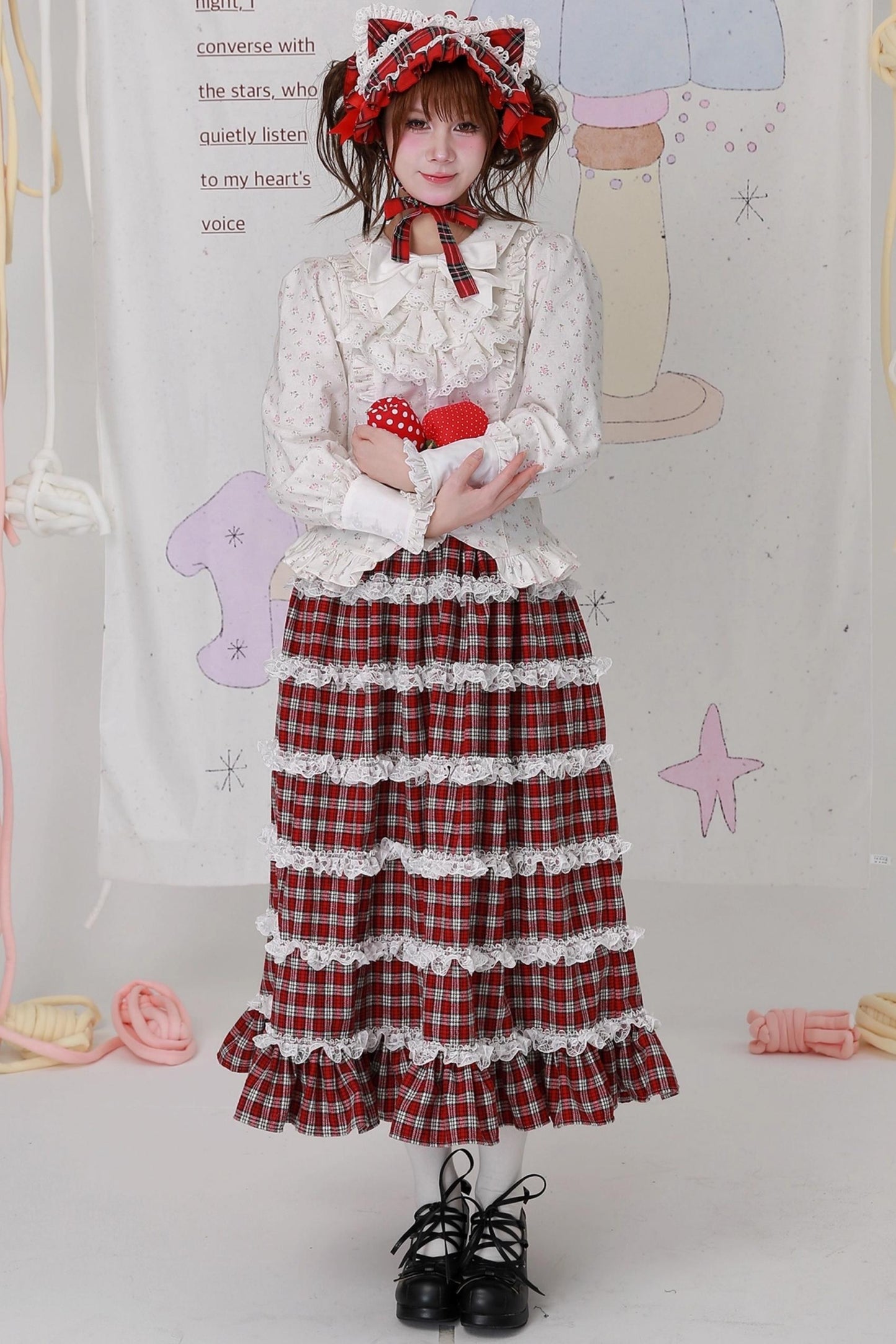 Red Plaid Lolita Skirt