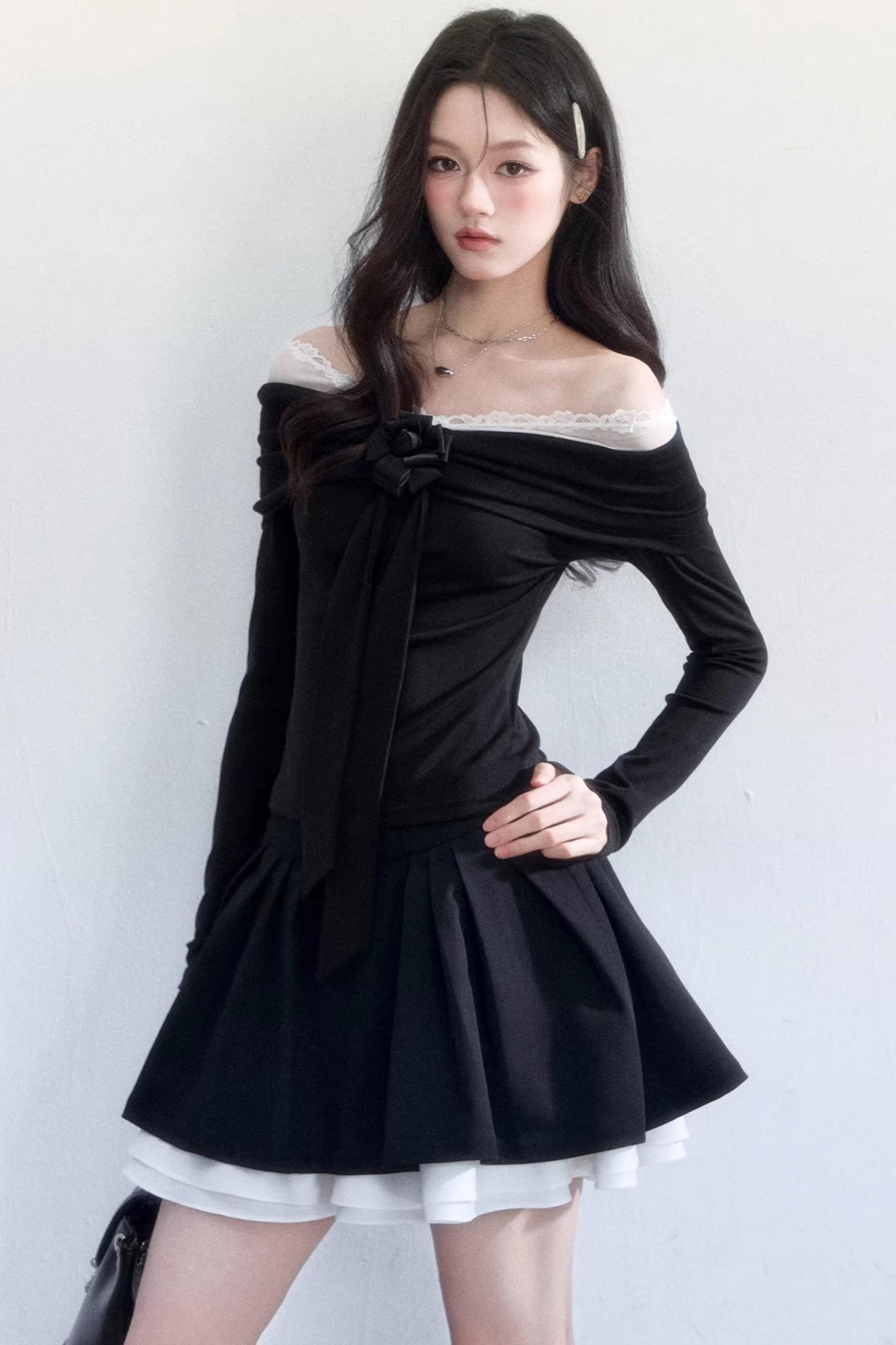 Nocturne Lace Off-Shoulder Top