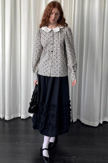 Puff Jacquard Plaid Shirt