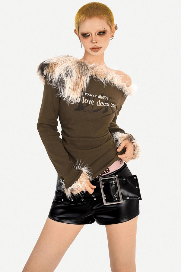 Subculture Girl Fur Collar Top