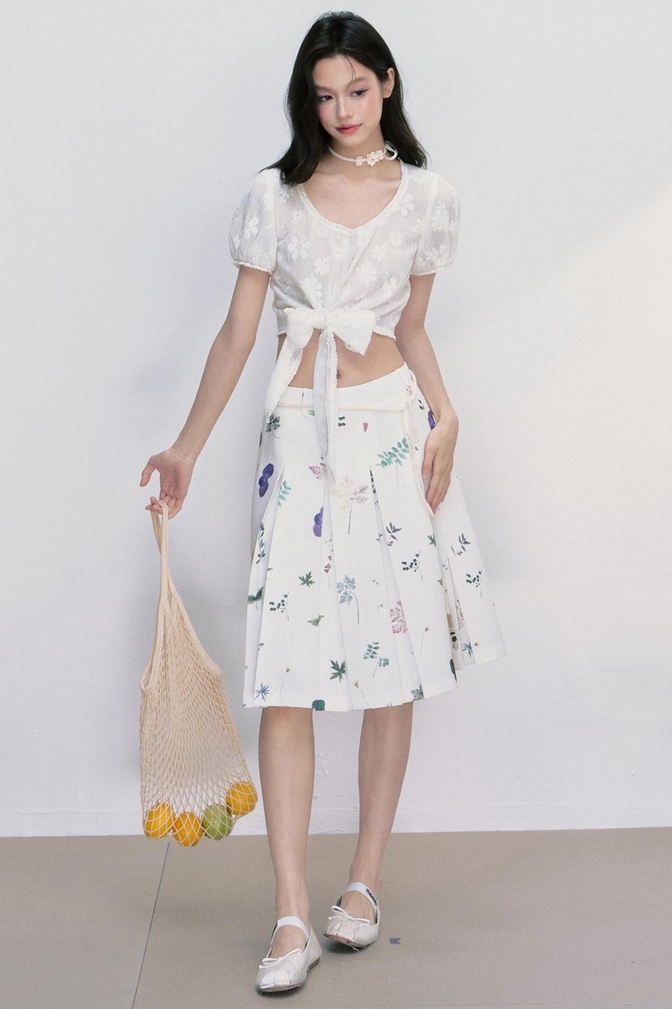 Preface Flower Print A-Line Skirt
