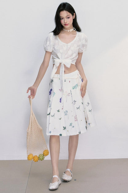 Preface Flower Print A-Line Skirt