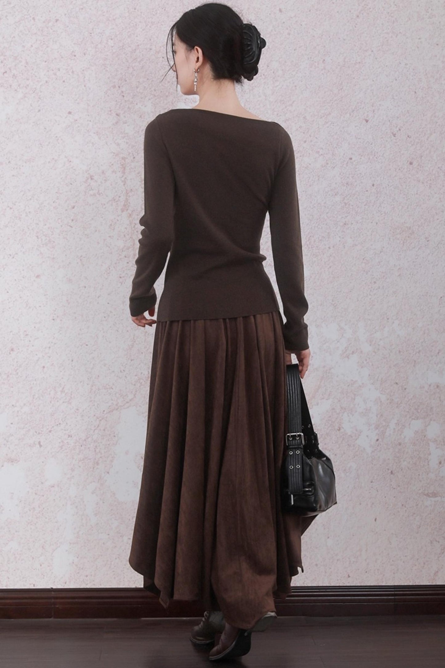 Tea Brown Pleated Sweater