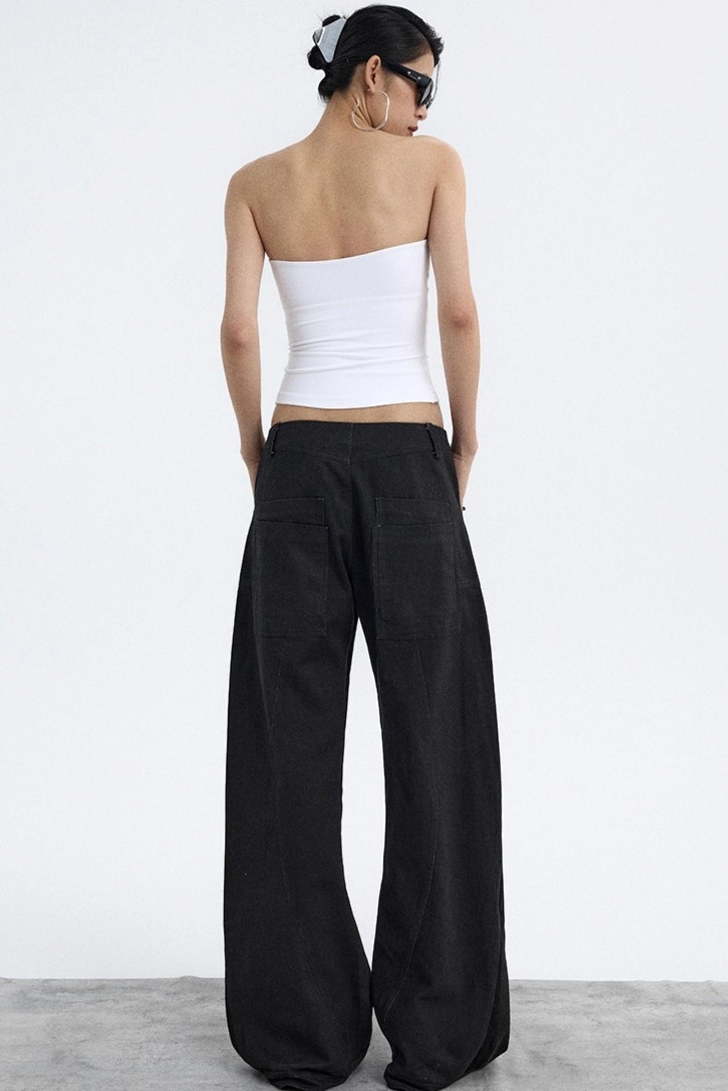 Deconstructed Matte Black Cargo Pants