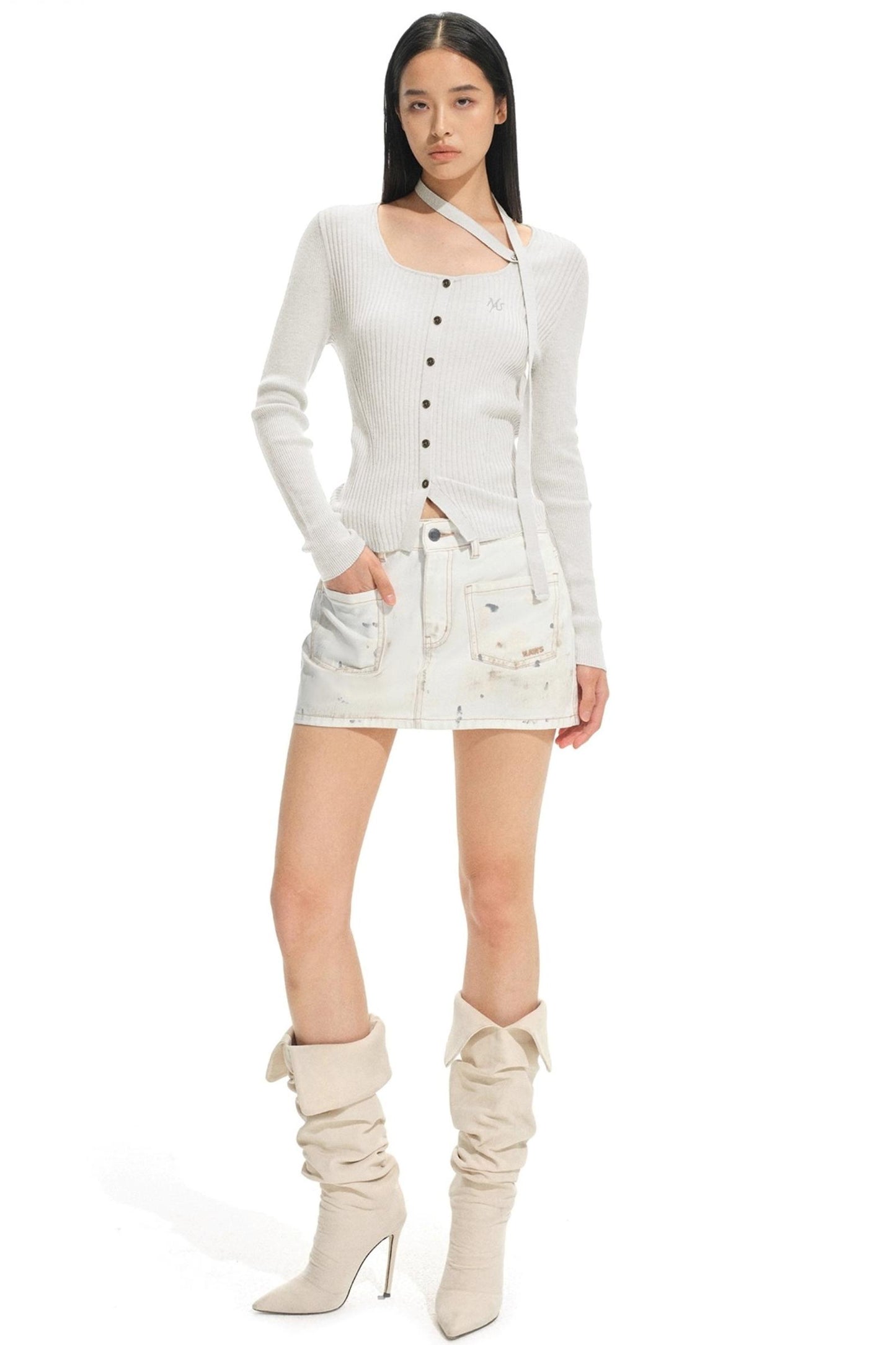 Knit Ribbed Stripe Cardigan