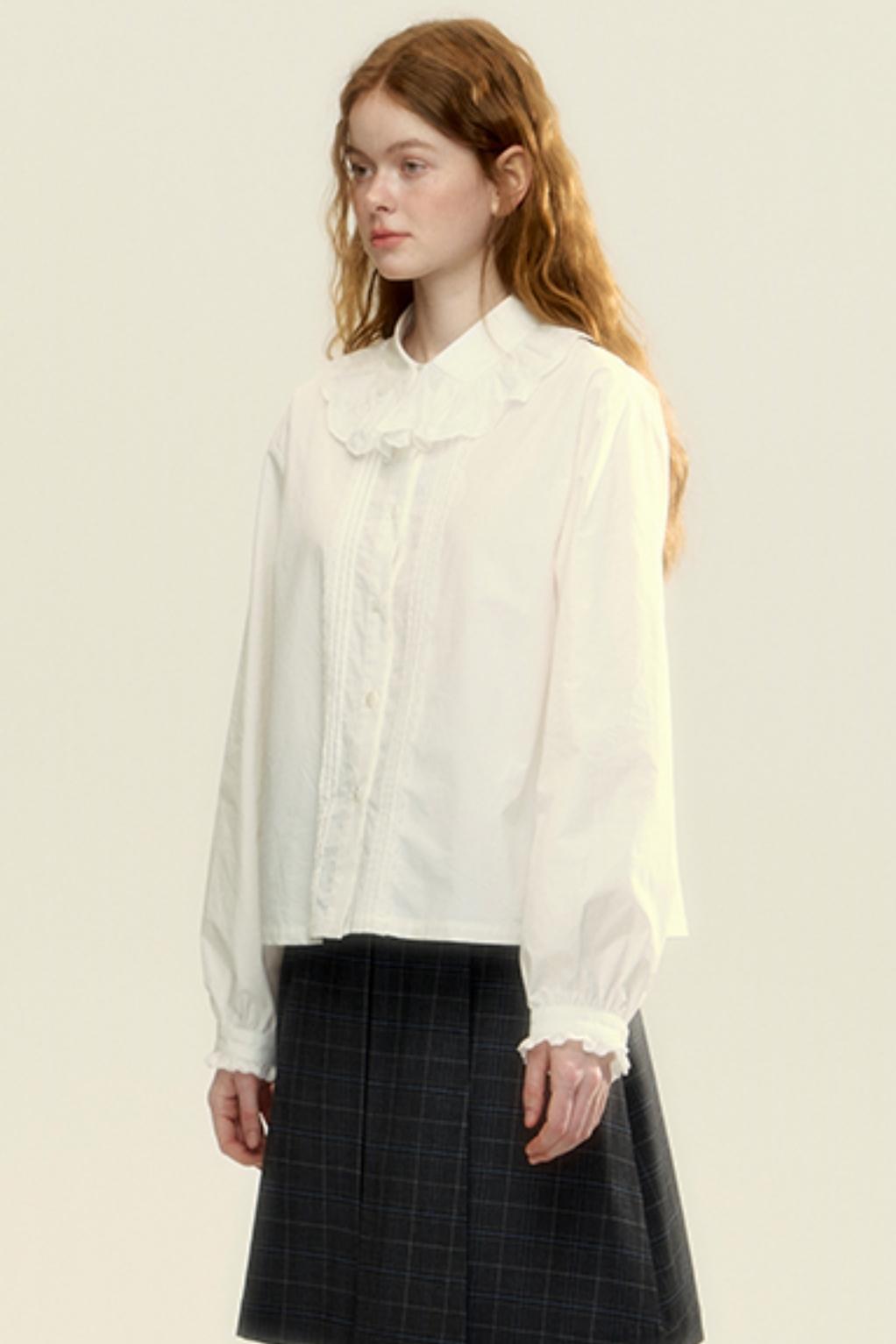 Embroidered Lace Web Cotton Shirt