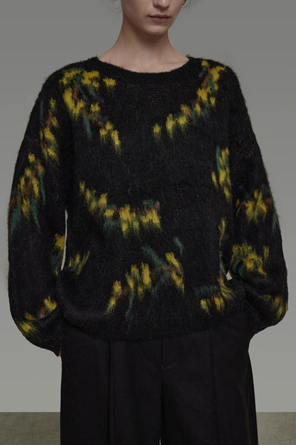 Retro Smudged Winter Sweater