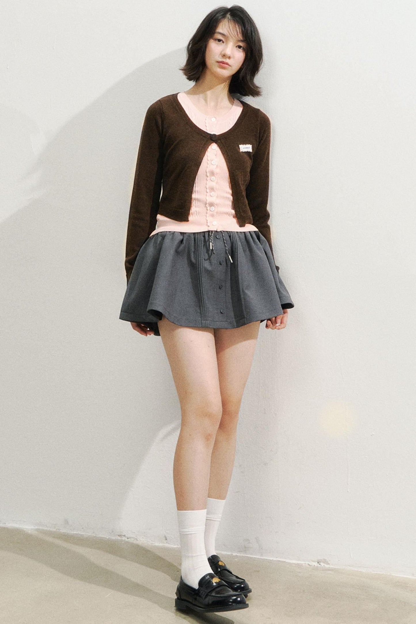 Fake two Piece Lace Knit Top