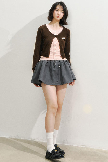 Fake two Piece Lace Knit Top