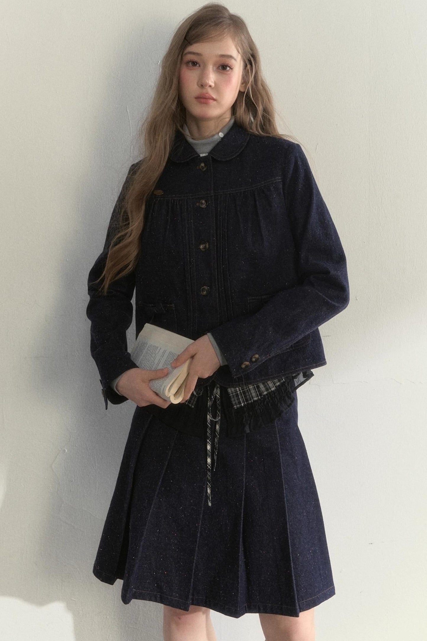 Retro Dot Denim Jacket Set-Up