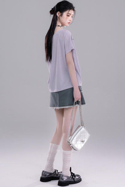 Azure Studded Mini Skirt