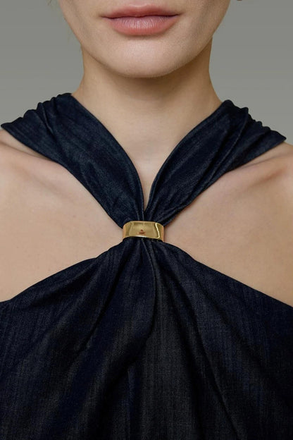 Cross Collar Halter Top