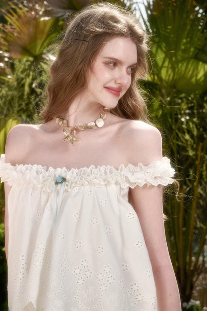 White Jasmine Cotton Embroidered Set-Up