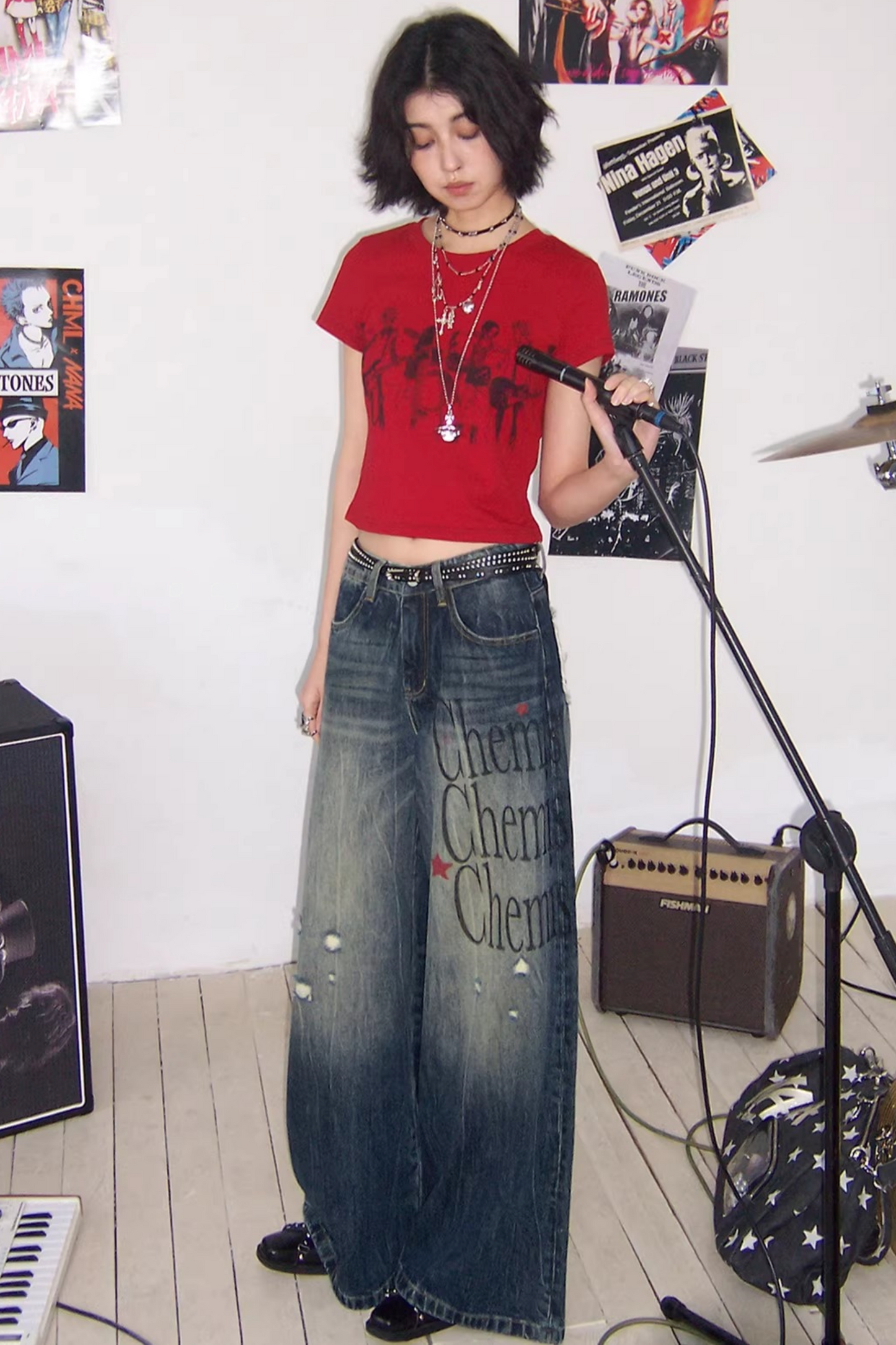 High-Waisted Flared Jeans