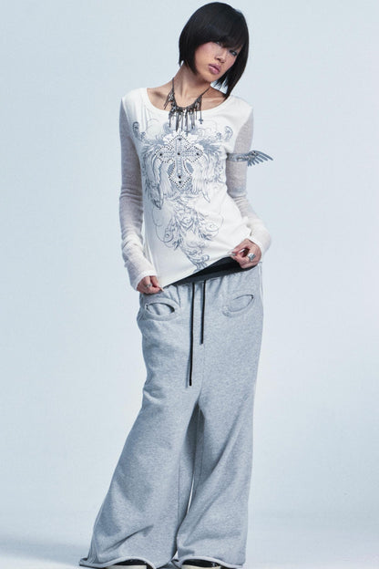 Knitted Mesh Rivet Sweater