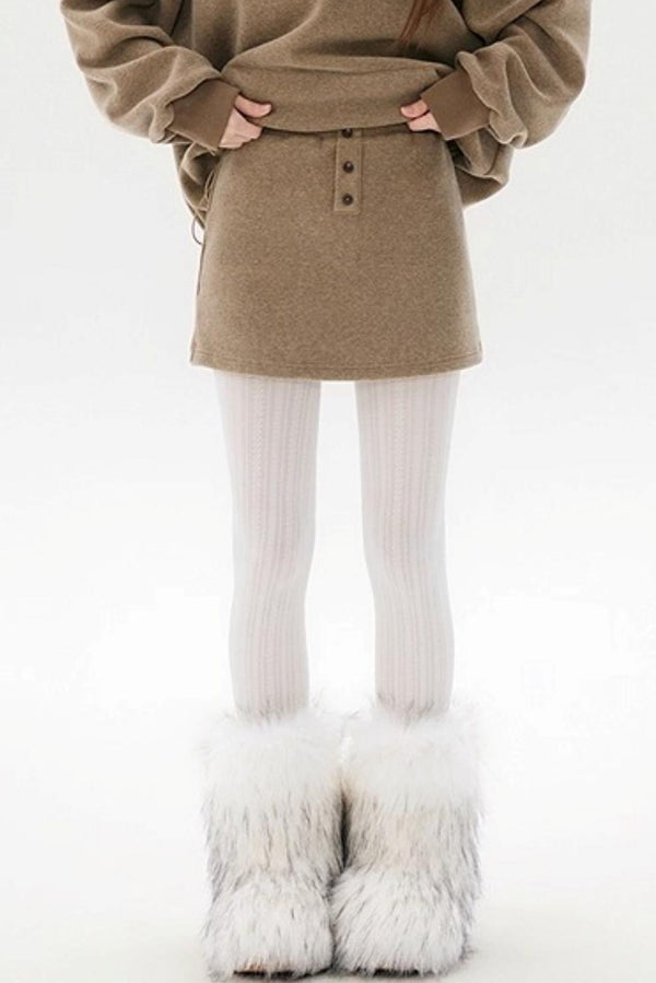 Smoky Winter Hoodie Skirt Set-Up