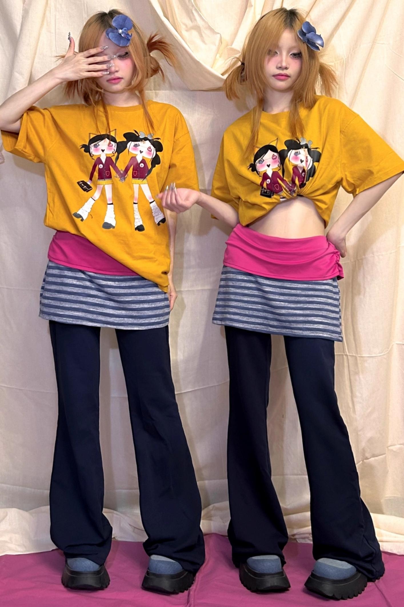 Royal Blue Striped Hakama Trousers