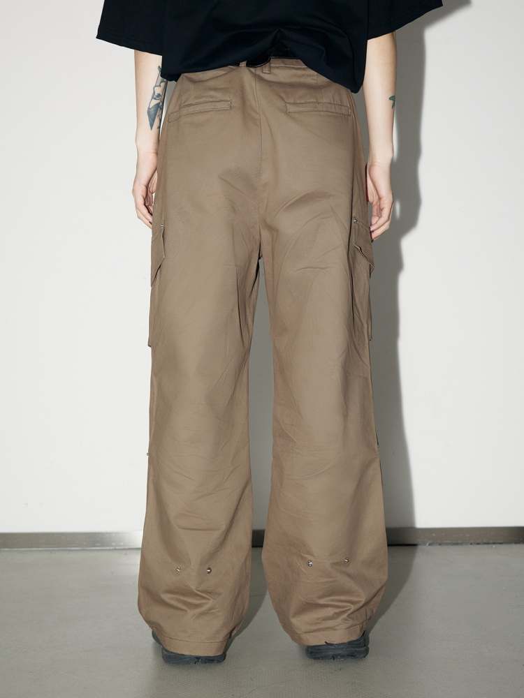 3D Multi Pocket Wide Cargo Pants