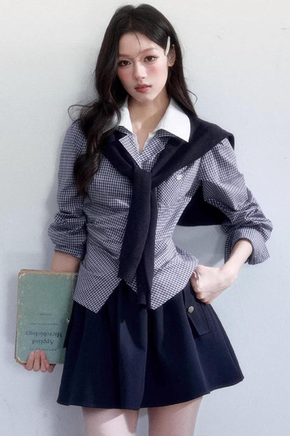 Lapel Long Sleeve Commuter Shirt Set-Up
