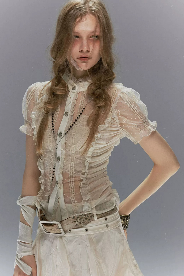 Romantic Archer Polka Dot Blouse