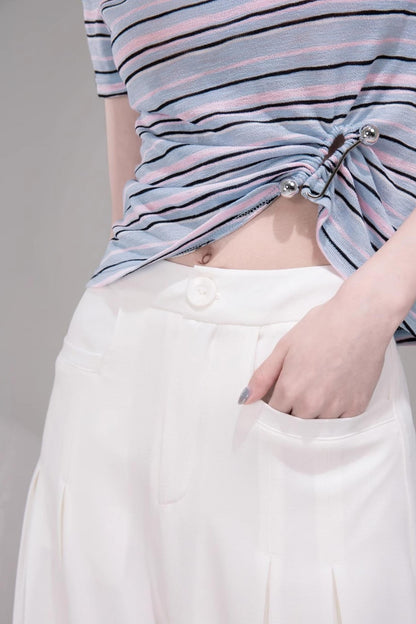 Chic Draped Wide-Leg Pants