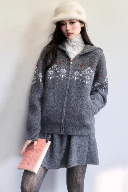 Frosting Jacquard Strickjacken-Set