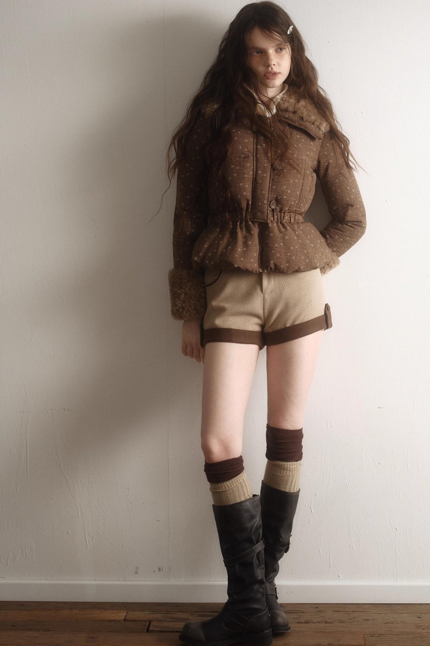 Retro Floral Down Jacket Set-Up