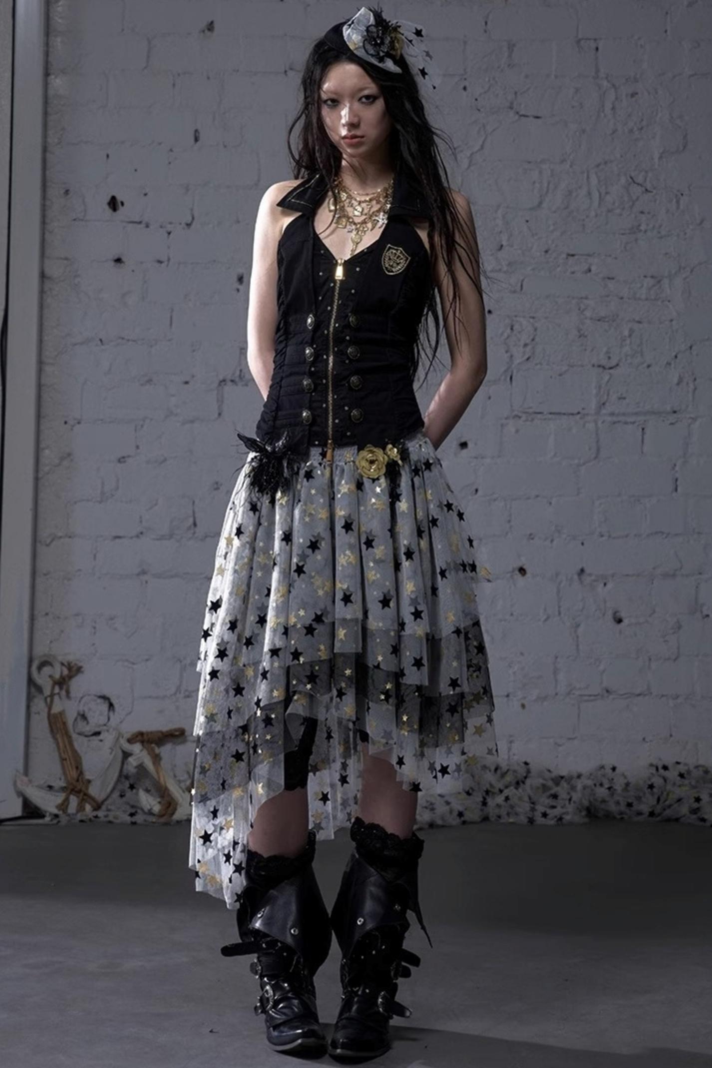 Dreamy Mesh Bustier Gown Dress