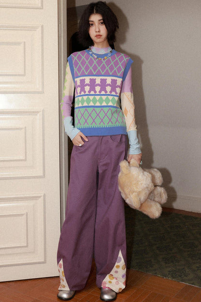 Retro Waffle Knit Vest